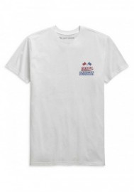 Harley-Davidson Hommes Race Flag Slim Fit manches courtes T-Shirt White 99089-20VH