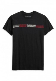 Harley-Davidson Hommes Chest Stripe Slim Fit manches courtes Tee Shirt  Noir 99091-20VH