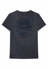 Harley-Davidson Hommes Modal Tonal manches courtes col rond T-Shirt Washed Blue 30297806
