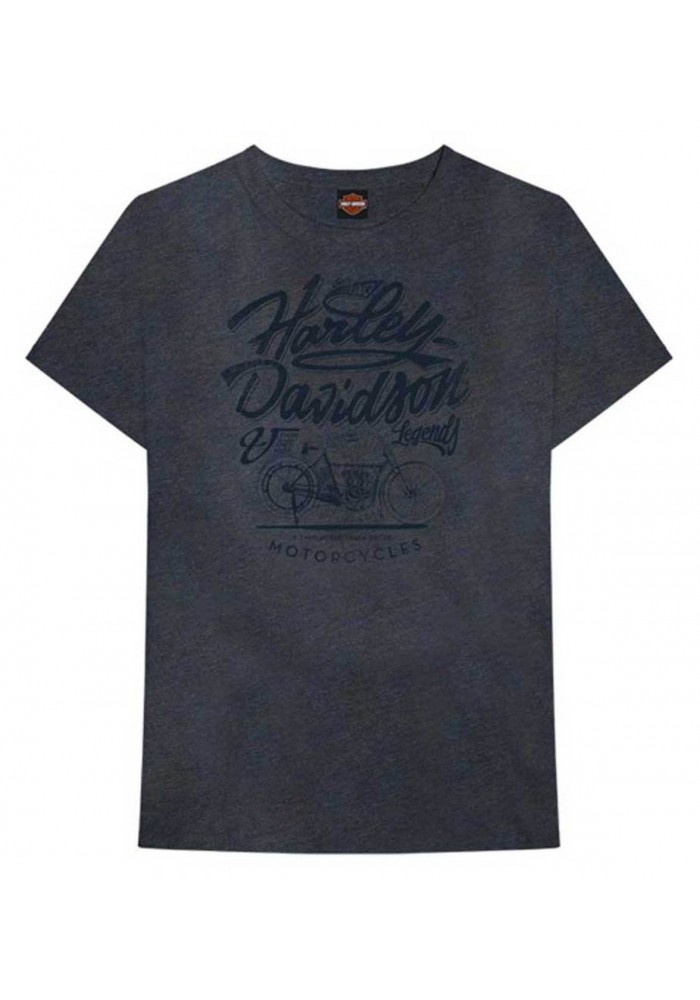 Harley-Davidson Hommes Modal Tonal manches courtes col rond T-Shirt Washed Blue 30297806