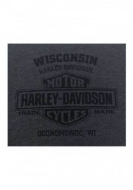 Harley-Davidson Hommes Modal Tonal manches courtes col rond T-Shirt Washed Blue 30297806