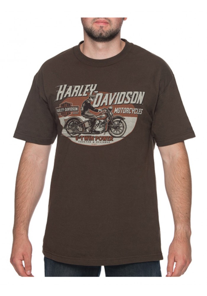 Harley-Davidson Hommes Winner Vintage manches courtes col rond T-Shirt - Dark Brown 30297443