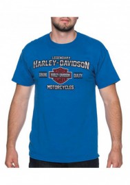 Harley-Davidson Hommes Molten Metal B&S col rond manches courtes T-Shirt  Neon Blue 30297435