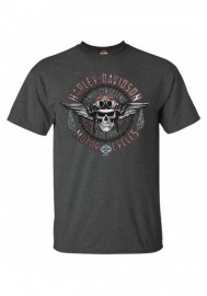 Harley-Davidson Hommes Fortify Winged Skull manches courtes Poly-Blend T-Shirt  Gray 30298732