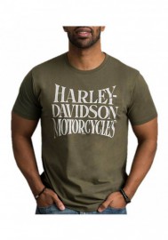 Harley-Davidson Hommes Cracked & Distressed Chest Pocket manches courtes Tee Shirt  Green 30292412