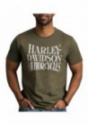 Harley-Davidson Hommes Cracked & Distressed Chest Pocket manches courtes Tee Shirt Green 30292412