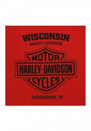 Harley-Davidson Hommes Integrity H-D Chest Pocket manches courtes Cotton Tee Shirt - Red 30298753