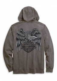 Harley-Davidson Hommes Distressed Heritage Eagle Zippered Front Sweat à capuche 96056-20VM