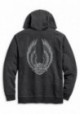 Harley-Davidson Hommes Winged Logo Zippered Front Sweat à capuche Heather Gray 96158-20VM
