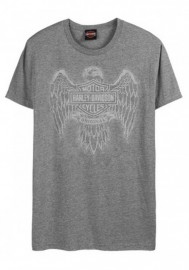 Harley-Davidson Hommes Custom Eagle Tonal manches courtes col rond Tee Shirt  Washed Gray 30297804