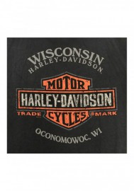 Harley-Davidson Hommes Bleached Crackle Dye col rond manches courtes T-Shirt  Noir R002413