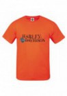 Harley-Davidson Mens Off Center manches courtes Chest Pocket T-Shirt Bright Orange R002408