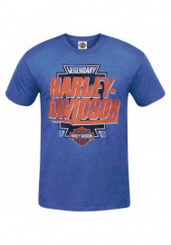 Harley-Davidson Hommes Name Flash Retro col rond manches courtes T-Shirt  Blue R002833