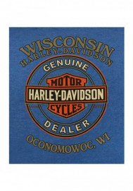 Harley-Davidson Hommes Name Flash Retro col rond manches courtes T-Shirt  Blue R002833