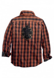 Harley-Davidson Hommes Oak Leaf Plaid Slim Fit manches longues Shirt 99010-18VM