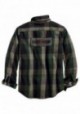 Harley-Davidson Hommes Applique Plaid manches longues Slim Fit Woven Shirt 99096-18VM