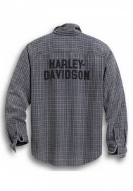 Harley-Davidson Hommes H-D Plaid Slim manches longues Woven Shirt - Gray 99008-20VM