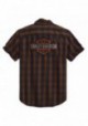 Harley-Davidson Hommes Plaid Slim Fit manches courtes Shirt - Brown 99018-20VM