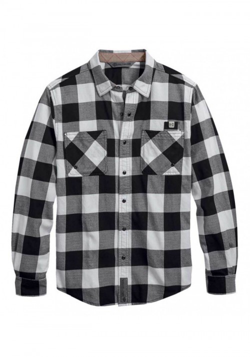 Harley-Davidson Hommes Buffalo Plaid manches longues Casual Slim Shirt 99017-20VM