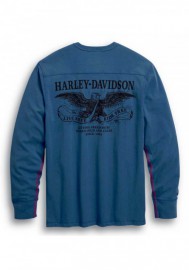 Harley-Davidson Hommes Freedom manches longues Cotton Henley - Ensign Blue 99025-20VM
