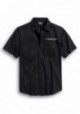 Harley-Davidson Mens Ride Free manches courtes Button Front Shirt Noir 99012-20VM