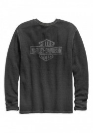 Harley-Davidson Hommes Washed Waffle Knit Slim Fit Henley - Gray 99142-19VM
