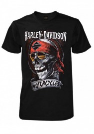Harley-Davidson Hommes Distressed Shady Skull manches courtes T-Shirt Solid Noir 30298715