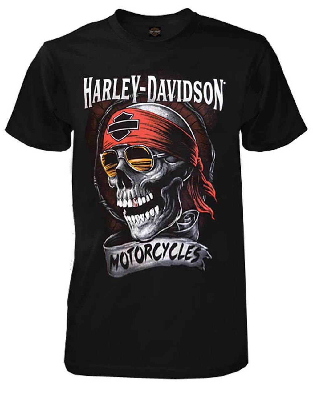 HarleyDavidson Hommes Distressed Shady Skull manches courtes TShirt