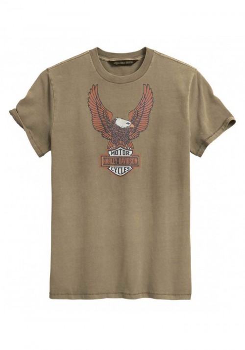 Harley-Davidson Hommes H-D Eagle Slim Fit manches courtes Tee Shirt  Tan 99023-20VM