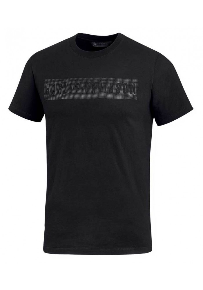 Harley-Davidson Hommes Rubber Print Slim Fit manches courtes Tee Shirt - Noir 99026-20VM