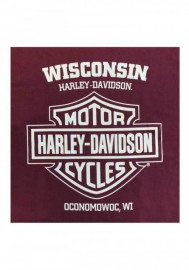 Harley-Davidson Hommes Chain Link B&S Chest Pocket manches courtes T-Shirt - Maroon 30292407