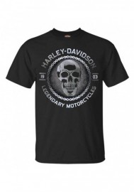 Harley-Davidson Hommes Metal Head manches courtes col rond T-Shirt Noir 30292300