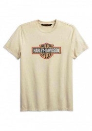 Harley-Davidson Hommes Crackle Slim Fit manches courtes Tee Shirt Off-White 99001-19VM