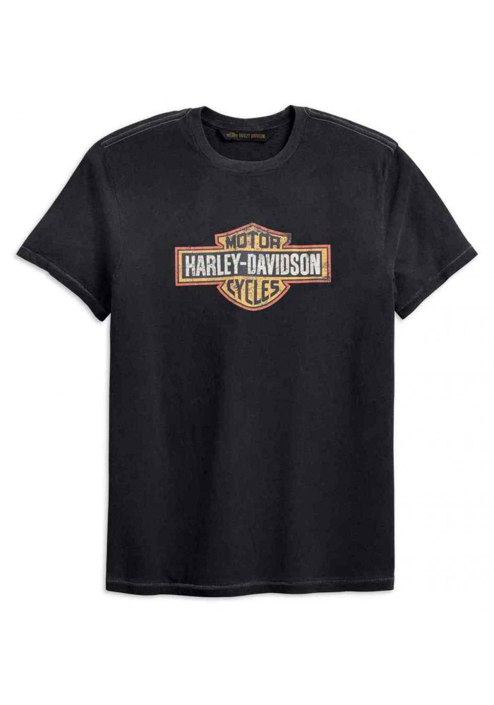 Harley-Davidson Hommes Crackle Logo Slim Fit manches courtes Tee Shirt  Gray 99201-19VM