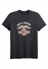 Harley-Davidson Hommes Iron & Freedom Slim Fit manches courtes Tee Shirt Noir 99200-19VM