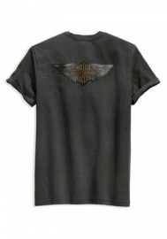 Harley-Davidson Hommes Winged Logo Slim Fit manches courtes Tee Shirt Gray 99140-19VM