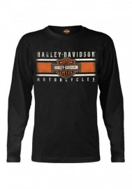 Harley-Davidson Hommes Custom Iconic B&S manches longues col rond Shirt - Noir 30298979