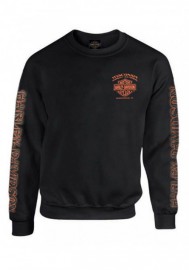 Harley-Davidson Hommes Eagle Piston Fleece Pullover Sweatshirt Noir 30299948