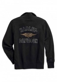 Harley-Davidson Hommes Felt Letter 1/4-Zip Slim Fit Pullover Noir 99289-19VM