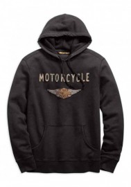 Harley-Davidson Hommes Felt Patch Slim Fit Pullover Sweat à capuche Gray 99143-19VM