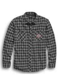 Harley-Davidson Hommes B&S Logo Plaid manches longues Woven Shirt 96450-20VM