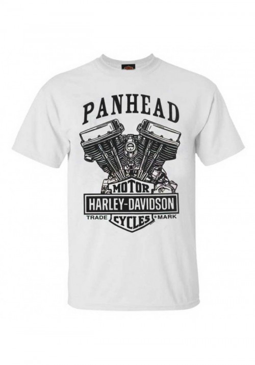 Harley-Davidson Hommes Panhead Engine manches courtes col rond T-Shirt  White 30294025