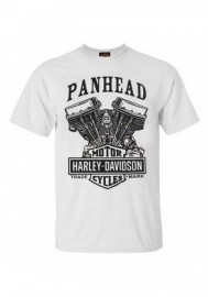 Harley-Davidson Hommes Panhead Engine manches courtes col rond T-Shirt White 30294025