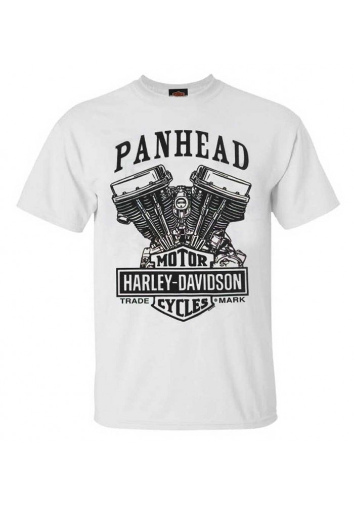 Harley-Davidson Hommes Panhead Engine manches courtes col rond T-Shirt  White 30294025