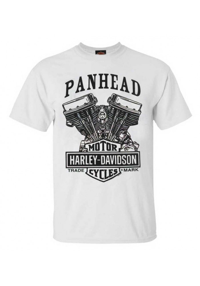 Harley-Davidson Hommes Panhead Engine manches courtes col rond T-Shirt White 30294025