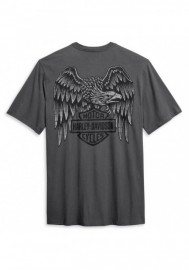 Harley-Davidson Hommes Heritage Eagle manches courtes T-Shirt Gray 96037-20VM