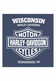 Harley-Davidson Hommes Honor The Roads manches courtes Poly-Blend Tee Shirt Heather Navy 30297421