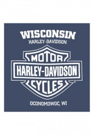 Harley-Davidson Hommes Honor The Roads manches courtes Poly-Blend Tee Shirt Heather Navy 30297421