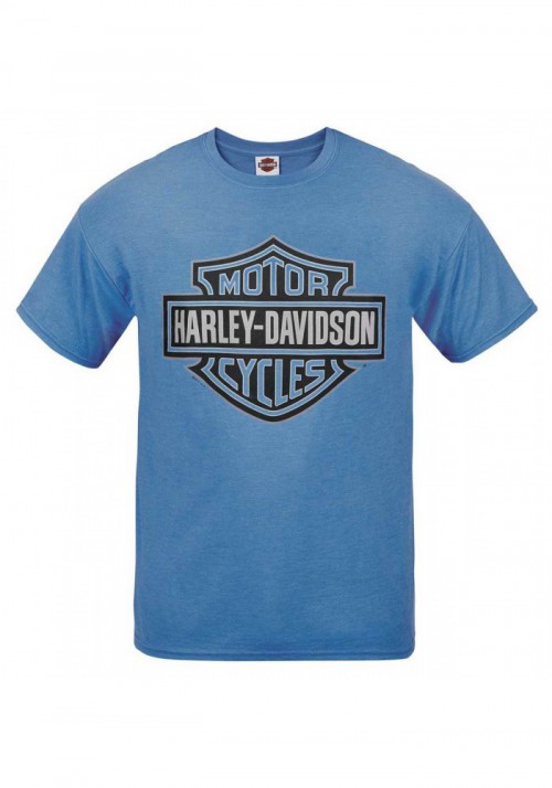 Harley-Davidson Hommes Bar & Shield Logo col rond manches courtes T-Shirt  Blue R002316