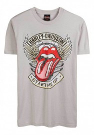 Harley-Davidson Hommes Rolling Stones Start Me Up manches courtes Tee Shirt - Silver Gray 30298895